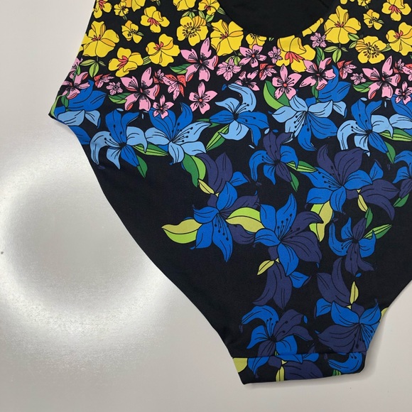 Onia Rachel Floral Flower Blue One Piece Swimsuit - Picture 10 of 16